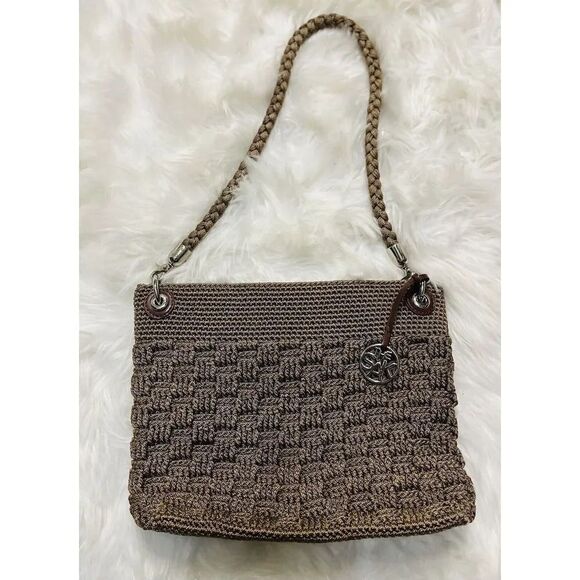 SAK Handbags - SAK Coco Brown Basket Weave Crochet‎ Double Strap Shoulder Bag